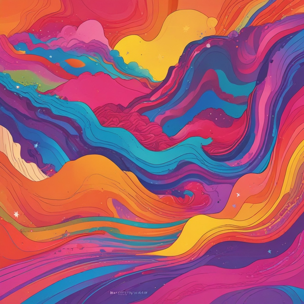 Colorful cover art of the currently playing song